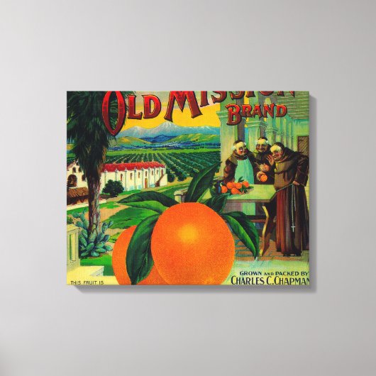 旧ミッションOrange LabelFullerton(カリフォルニア州) キャンバスプリント (正面)
