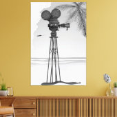 旧ムービー時間ヴィンテージフィルムカメラ。 キャンバスプリント (インサイチュ (リビング))