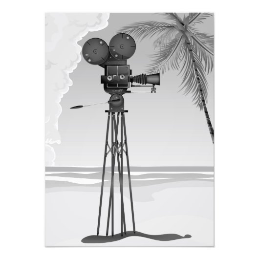 旧ムービー時間ヴィンテージフィルムカメラ。 フォトプリント            (正面)