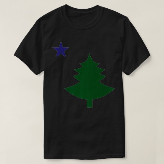 旧メイン州旗1901年松の木のプレミアム  Tシャツ (デザイン正面)