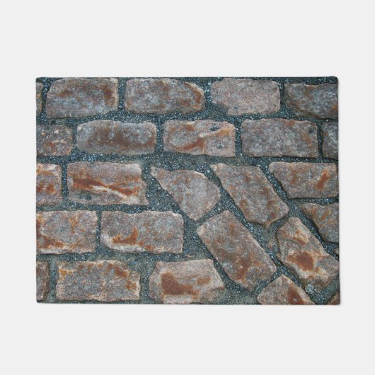 旧モントリオールドアマットの古代の赤レンガの歩道 ドアマット (正面)