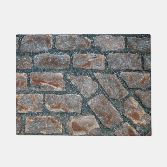 旧モントリオールドアマットの古代の赤レンガの歩道 ドアマット (正面)