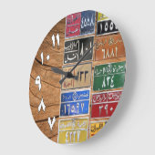 旧ライセンスプレートデザイン大時計 ラージ壁時計 (傾斜)