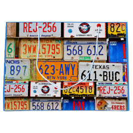 旧ライセンスプレート ラージペーパーバッグ