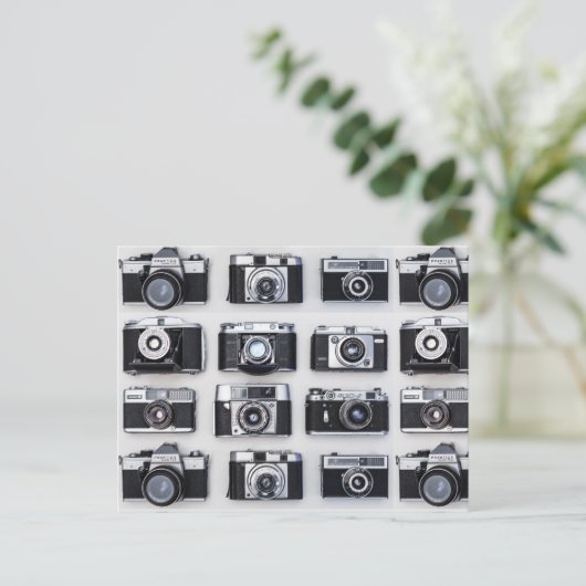 旧レトロカメラコレクターフォトグラファー ポストカード (スタンド正面)