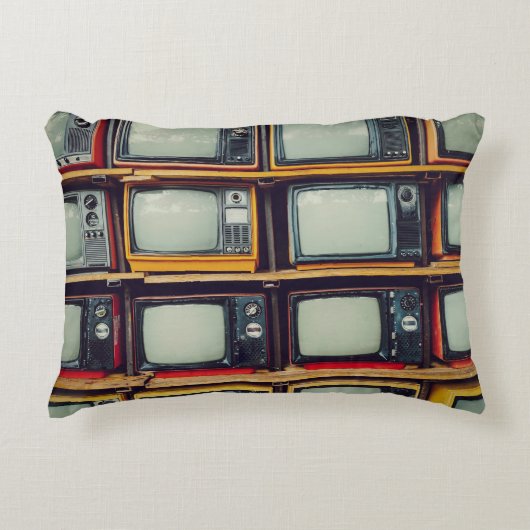 旧レトロテレビ空白の画面 アクセントクッション (正面)