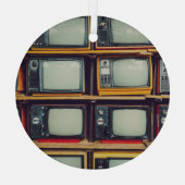 旧レトロテレビ空白の画面 ガラスオーナメント (裏面)