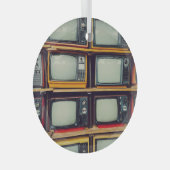旧レトロテレビ空白の画面 ガラスオーナメント (正面右)