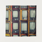 旧レトロテレビ空白の画面 タペストリー (正面(横))