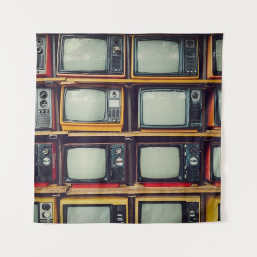 旧レトロテレビ空白の画面 タペストリー (正面)