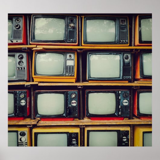 旧レトロテレビ空白の画面 ポスター (正面)