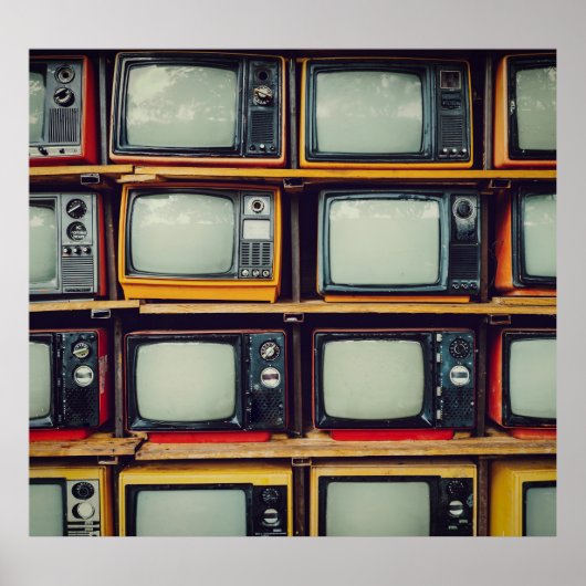 旧レトロテレビ空白の画面 ポスター (正面)