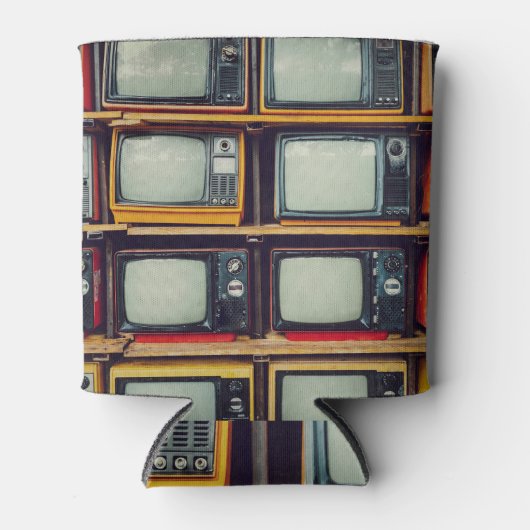 旧レトロテレビ空白の画面 缶クーラー (正面)