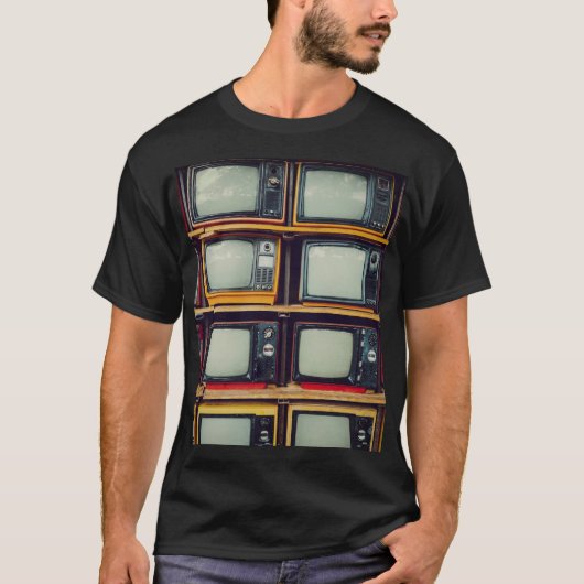 旧レトロテレビ空白の画面 Tシャツ (正面)