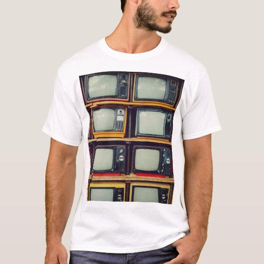 旧レトロテレビ空白の画面 Tシャツ (正面)