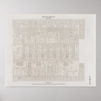 旧レトロヴィンテージエジプト象形文字スケッチ ポスター
