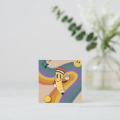 旧レトロヴィンテージフローラペンシルスクール先生 スクエア名刺 (スタンド正面)