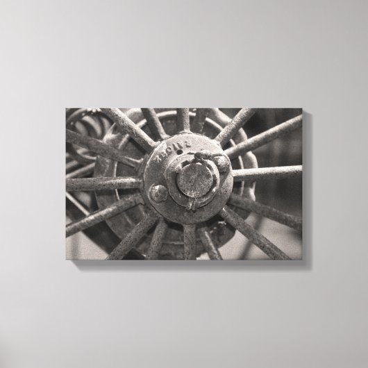 旧ワゴンファッションドホイール キャンバスプリント (正面)