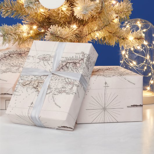 旧ヴァージン諸島の地図（1821年）  ラッピングペーパー (クリスマス)