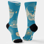 旧ヴィンテージの世界地図(CalisC) ソックス (傾斜あり)