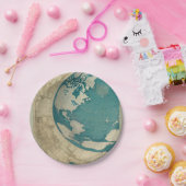 旧ヴィンテージの世界地図(CalisC) ペーパープレート (パーティー)