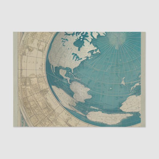 旧ヴィンテージの世界地図(CalisC) 薄葉紙 (正面)