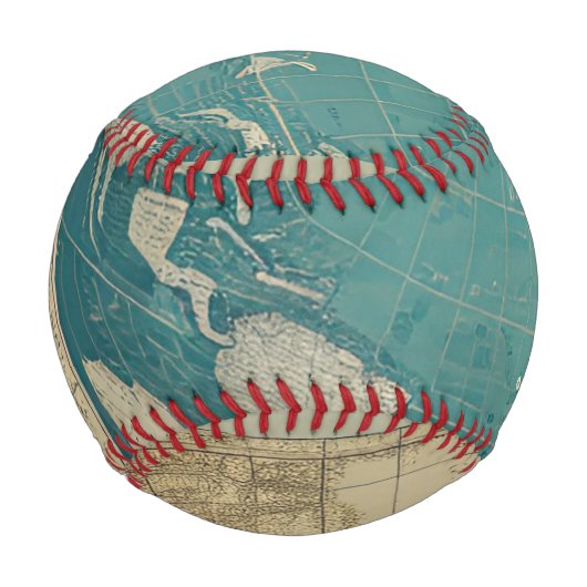 旧ヴィンテージの世界地図(CalisC) 野球ボール (正面)