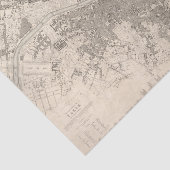 旧ヴィンテージアンティークパリスシティの地素晴らし図 薄葉紙 (詳細)