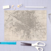 旧ヴィンテージアンティークパリスシティの地素晴らし図 薄葉紙 (クラフト)