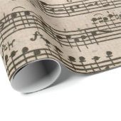 旧ヴィンテージアンティークミュージックシート–6 ラッピングペーパー (ロールコーナー)