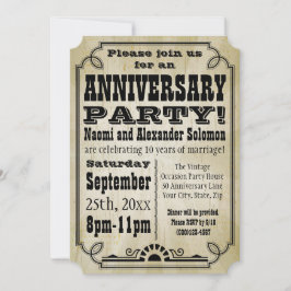 旧ヴィンテージカントリーアニバーサリーパーティの招待状 招待状