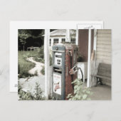 旧ヴィンテージガスポンプ ポストカード (正面/裏面)