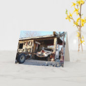 旧ヴィンテージガソリンスタンド、ヘンダーソンNV内空白の部 カード (黄色い花)