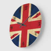 旧ヴィンテージグランジ国統一された旗同盟ジャック ラージ壁時計 (傾斜)
