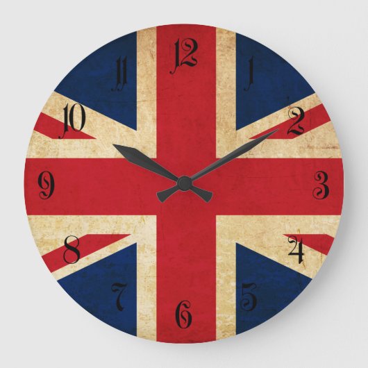 旧ヴィンテージグランジ国統一された旗同盟ジャック ラージ壁時計 (正面)
