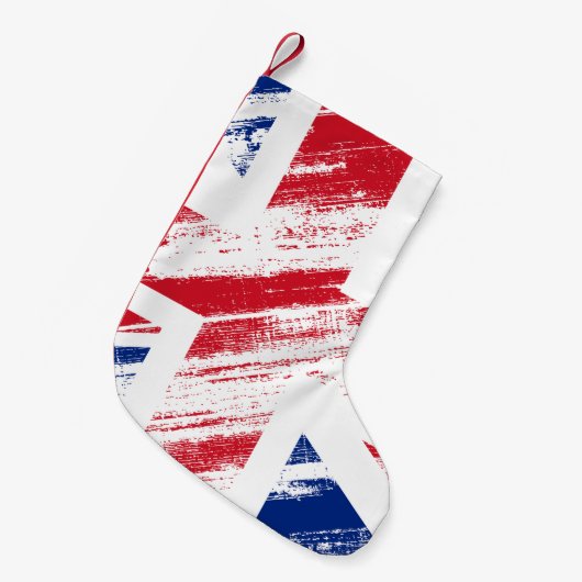 旧ヴィンテージグランジ統一された国国旗 スモールクリスマスストッキング (正面 (吊り時))