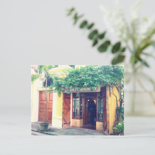 旧ヴィンテージショップコロニーフランスのポンディシェリーインド ポストカード (スタンド正面)