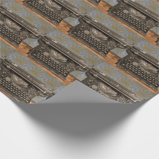 旧ヴィンテージタイプライターの折り返し紙 ラッピングペーパー (角)