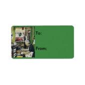 旧ヴィンテージファッションドホームキッチンクリスマスギフト ラベル (正面)