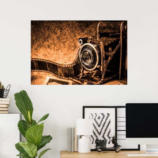 旧ヴィンテージフィルムカメラ ポスター (ホームオフィス)