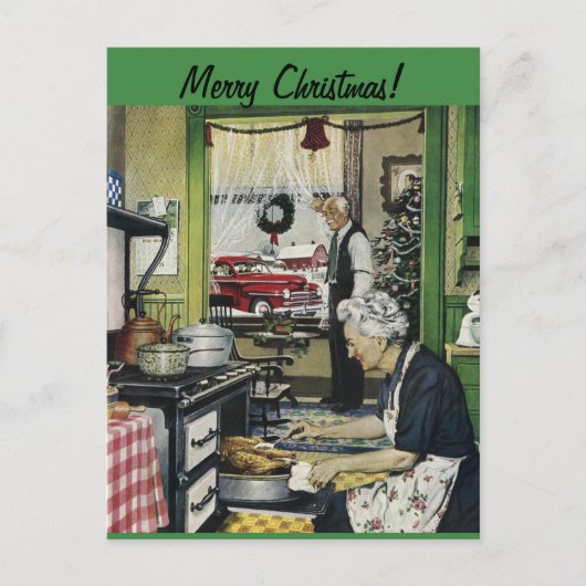 旧ヴィンテージホームファッションドクリスマスポストカード シーズンポストカード (正面)
