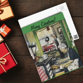 旧ヴィンテージホームファッションドクリスマスポストカード シーズンポストカード