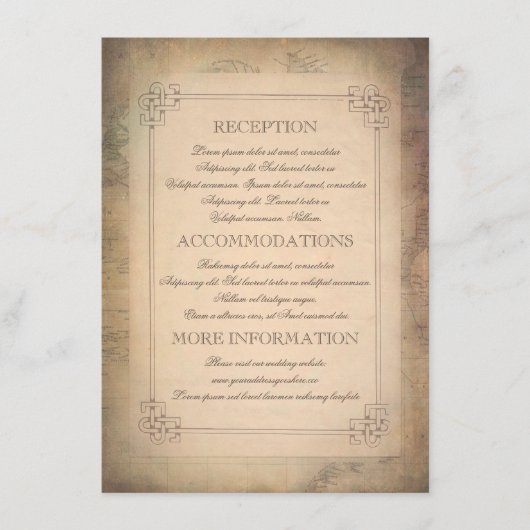 旧ヴィンテージ世界旅行結婚地図の情報 エンクロージャーカード (正面)