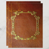 旧ヴィンテージ効果フェイクレザースクラップブック紙 (正面/裏面)