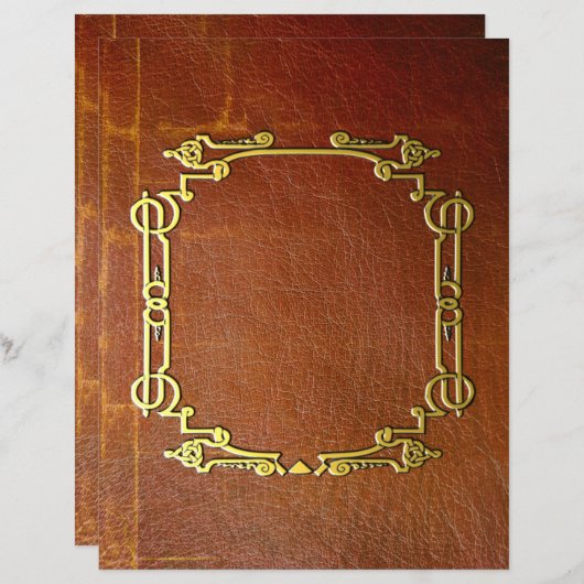 旧ヴィンテージ効果フェイクレザースクラップブック紙 (正面/裏面)