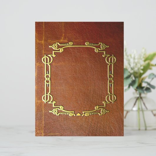 旧ヴィンテージ効果フェイクレザースクラップブック紙 (スタンド正面)