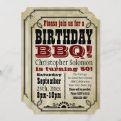 旧ヴィンテージ国誕生日BBQパーティー 招待状 (正面/裏面)