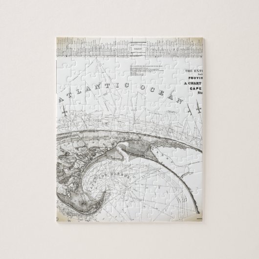 旧ヴィンテージ地方都市ケープコッドの地図 ジグソーパズル (縦)