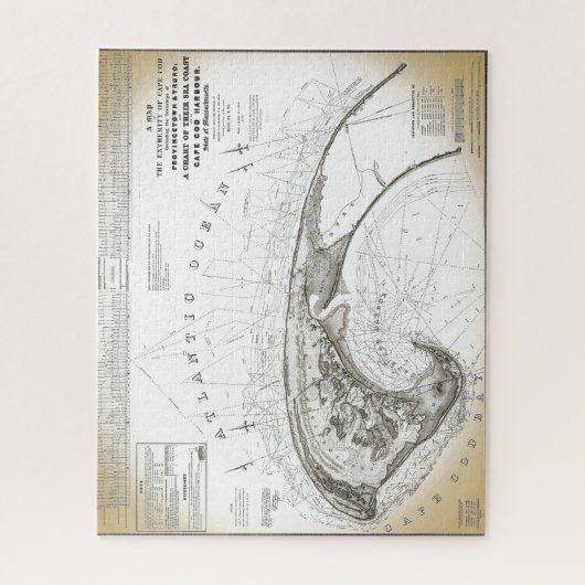 旧ヴィンテージ省ケープコッドの地図ジグソーパズル ジグソーパズル (縦)