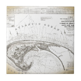 旧ヴィンテージ省ケープコッドの地図 タイル
